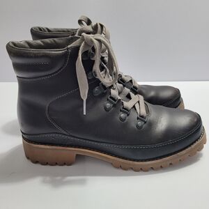 Womens Chaco Black Fields Hiking Lace Up Boots